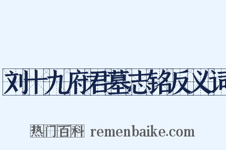 刘十九府君墓志铭反义词是什么意思的图片